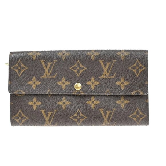 LOUIS VUITTON Porte Monnaie Credit Bifold Wallet Monogram Leather M61725 65EF219 - Picture 1 of 16